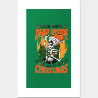 Skeleton christmas funny Posters and Art